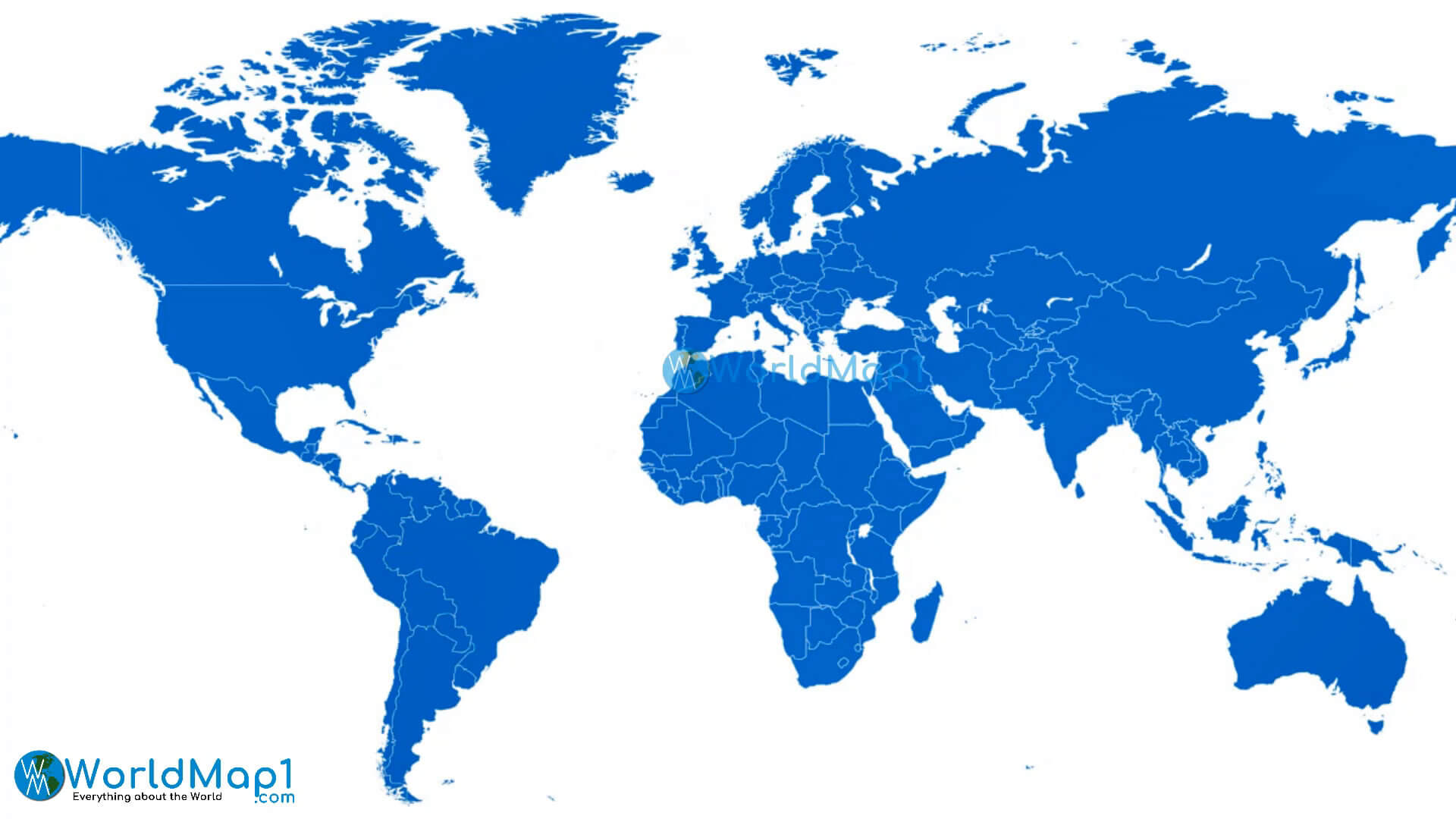 Welt blaue leere Karte